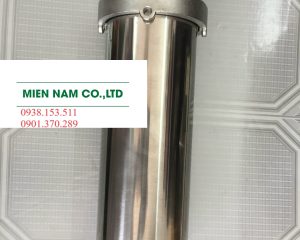 Cốc lọc 10 inch inox 304 đầu bằng DOE ren 1 inch